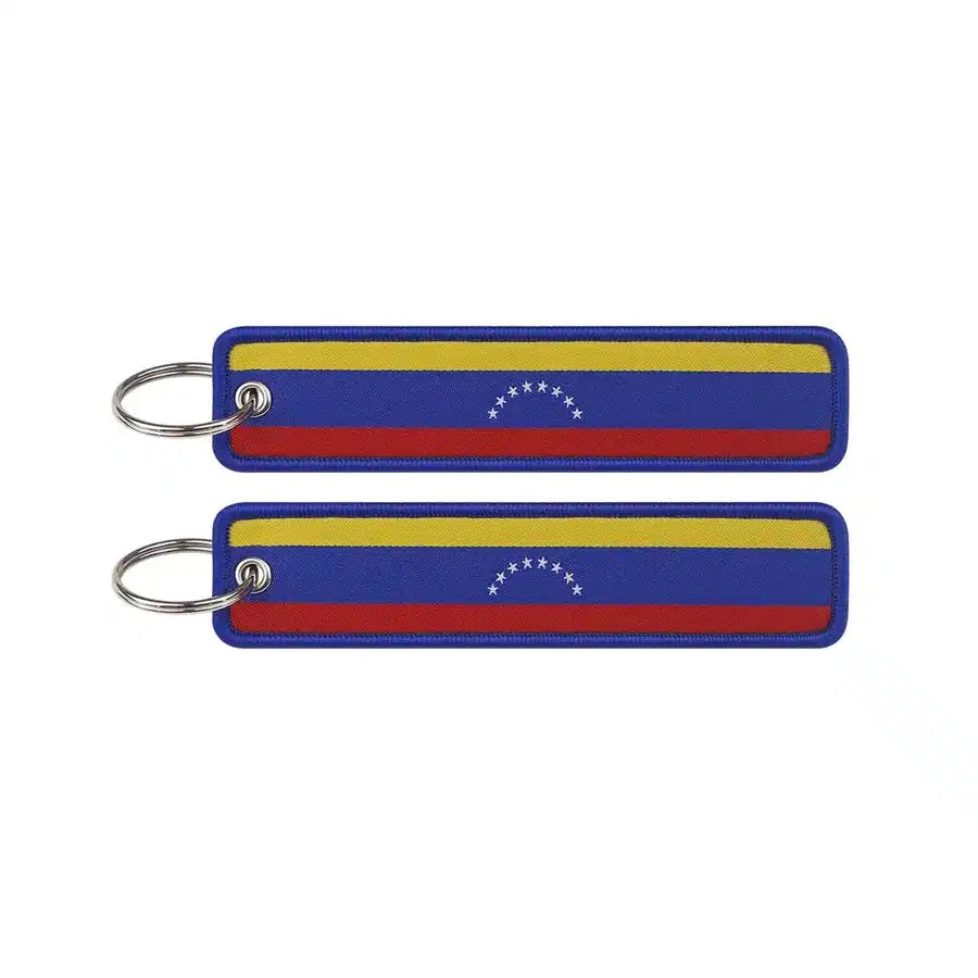 Venezuela Flag aviation Remove Before Flight key chain, aviation-tag style webbing.