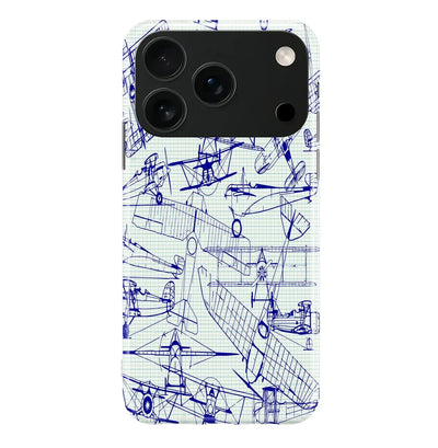 Amazing Drawings of Old Aircrafts iPhone Case