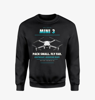DJI Mini 3 design on black sweatshirt
