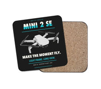 Thumbnail for DJI Mini 2 SE design on black 1 piece coaster