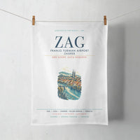 Thumbnail for Franjo Tuđman Airport Zagreb (ZAG) design on white towel