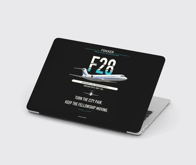 Fokker F28 Mark 4000 Fellowship design on black MacBook case