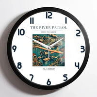 Thumbnail for VINTAGE G4050 - The River Patrol - Designed Wall Clocks design on white framed
