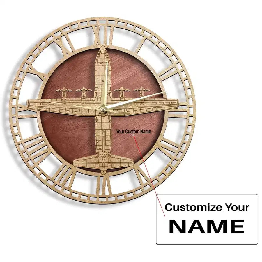 Super Military Aircraft 2 aviation design on premium wood wooden wall clock.