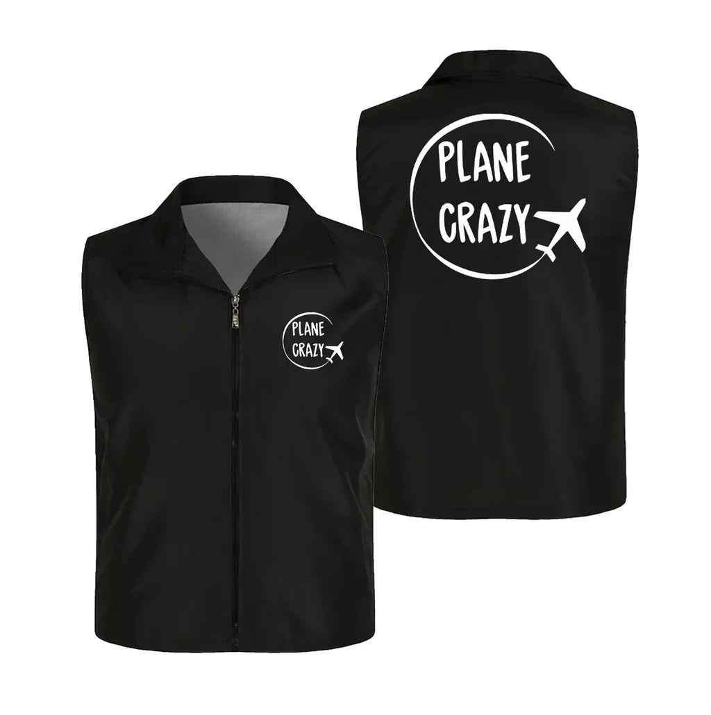 Plane Crazy Thin Style aviation design printed on lightweight shell with sleeveless design thin vest.