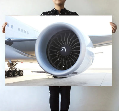 Close Up to Boeing 777 Engine aviation themed poster, premium poster paper.