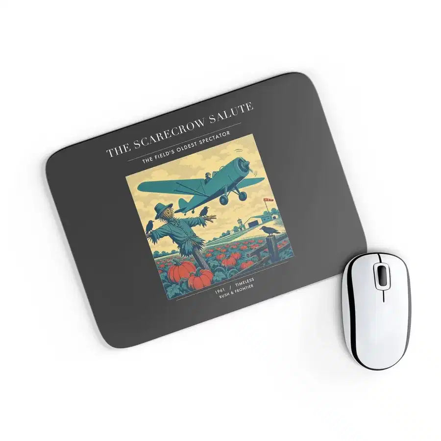 VINTAGE G4396 - The Scarecrow Salute - Designed Mouse Pads design on black rectangle