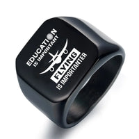 Thumbnail for Flying is Importanter aviation ring in stainless steel.