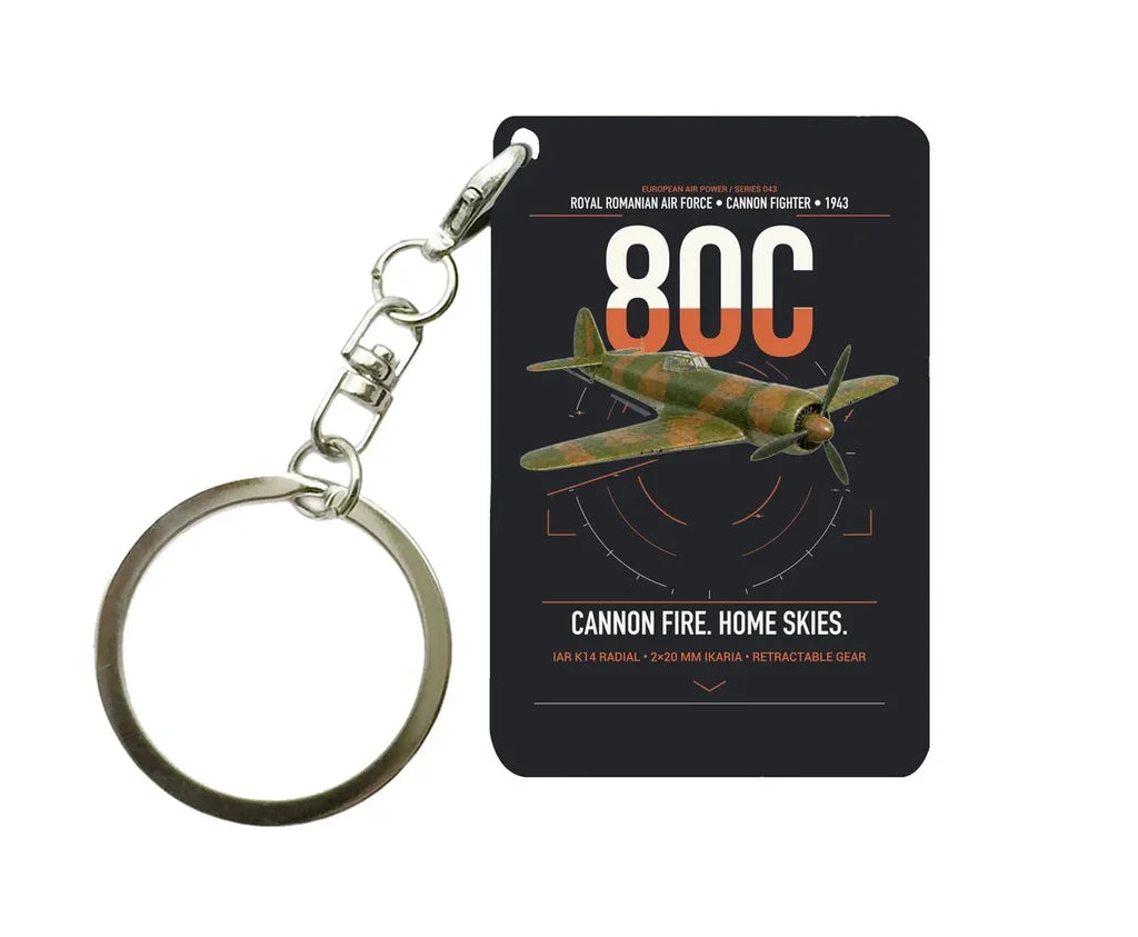 IAR 80C design on black designed key chain, double-side print