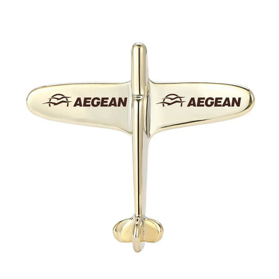 Aegean Airlines Airplane Shape aviation-themed airplane-shape brooch, polished alloy.