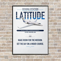 Thumbnail for Cessna Citation Latitude vertical canvas print - framed - white background