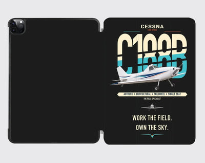 Cessna A188B AgTruck design on black ipad tablet case