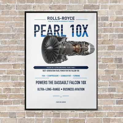 PEARL 10X vertical canvas print - framed - white background