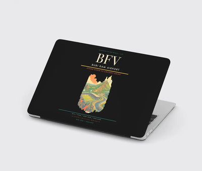 Buri Ram Airport (BFV) design on black MacBook case