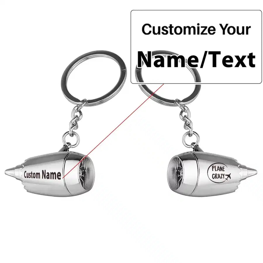 Customisable Plane Crazy Jet Engine Turbine Key Chain