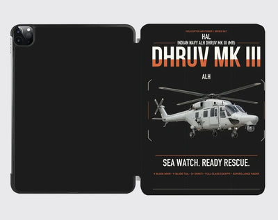 HAL ALH Dhruv Mk III design on black ipad tablet case