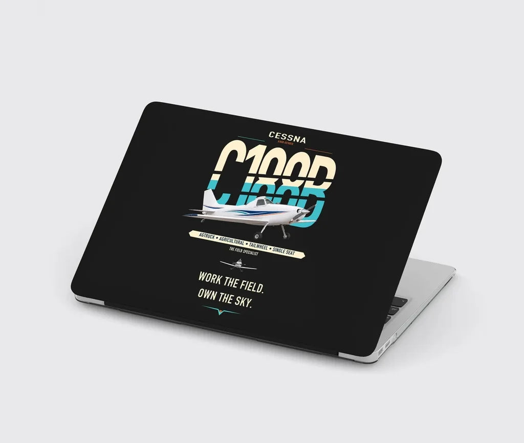 Cessna A188B AgTruck design on black MacBook case