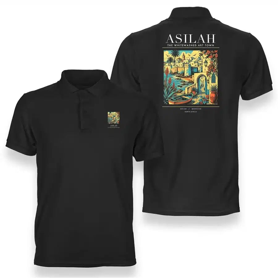ASILAH - Poster - Double-Side Polo - Black