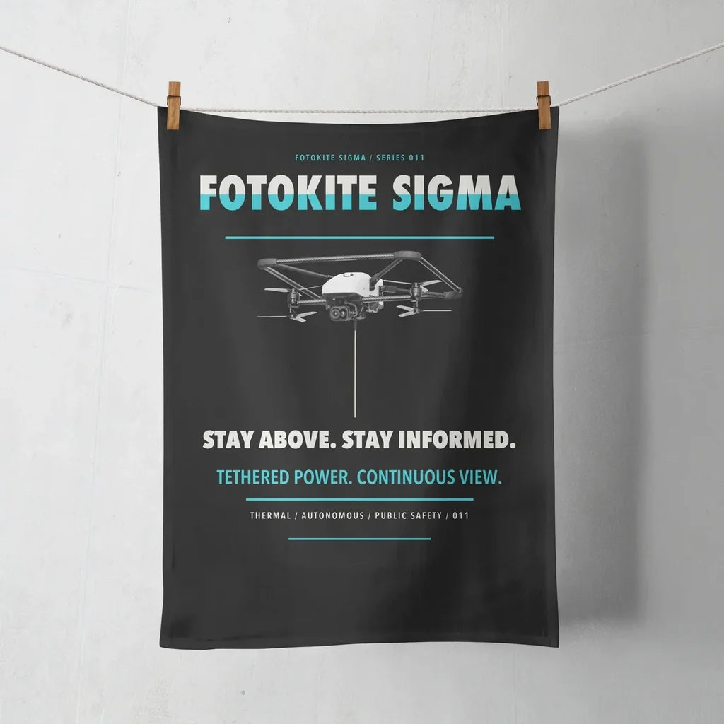 Fotokite Sigma design on black towel
