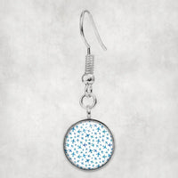Thumbnail for Side view of Many Airplanes White aviation earrings in hypoallergenic alloy, polished finish.