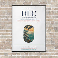 Thumbnail for Dalian Zhoushuizi International Airport DLC vertical canvas print - framed - white background
