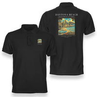 Thumbnail for DAYTONA BEACH - Poster - Double-Side Polo - Black