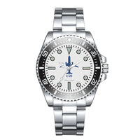 Thumbnail for Side view of Airbus A320 Luxury Aviators aviation aviator watch in premium stainless steel, polished finish.