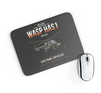 Westland Wasp HAS1 design on black rectangle mouse pad