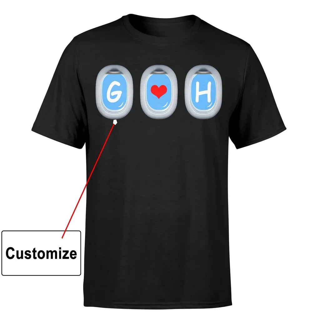 Customizable PLANE WINDOWS HEART aviation t-shirt