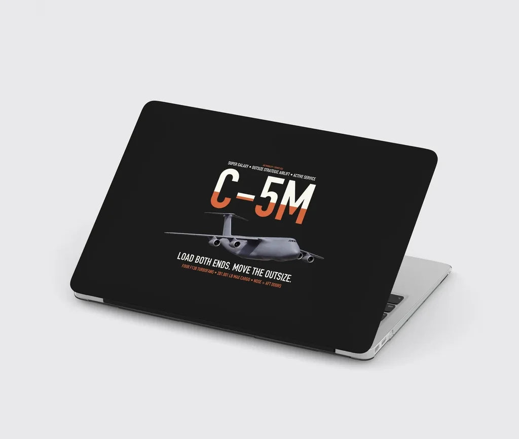 C-5M Super Galaxy design on black MacBook case