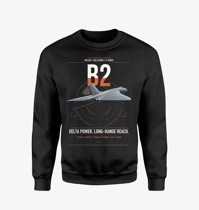 Avro Vulcan B2 design on black sweatshirt