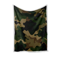 Thumbnail for Military Camouflage Army Green Bed Blankets & aviation print on soft fleece blanket.