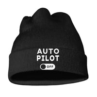 Thumbnail for Auto Pilot Off aviation embroidery on soft knit fabric 3D knit beanie.