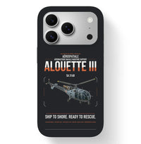 Thumbnail for Aérospatiale SA 316B Alouette III design on black magsafe iphone case, for iPhone 17 Pro