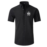Thumbnail for Boeing 717 & Plane Short Sleeve aviation design printed on soft cotton 2D-printed shirt.