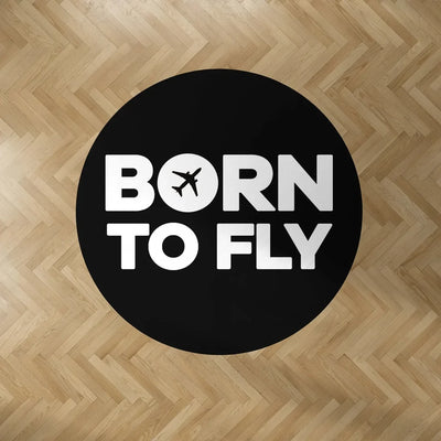 Born To Fly Special Carpet & Floor Mats (Round) aviation design on durable carpet pile with non-slip backing round carpet flo.