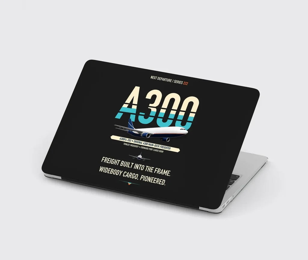 Airbus A300F4-203 design on black MacBook case
