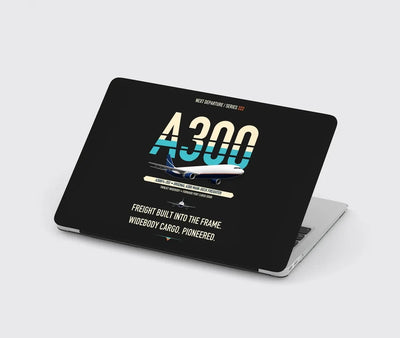 Airbus A300F4-203 design on black MacBook case