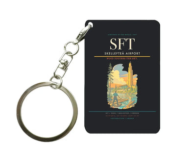 Skellefteå Airport (SFT) design on black key chain