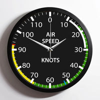 Thumbnail for Airspeed aviation design on premium wood and metal wall clock.