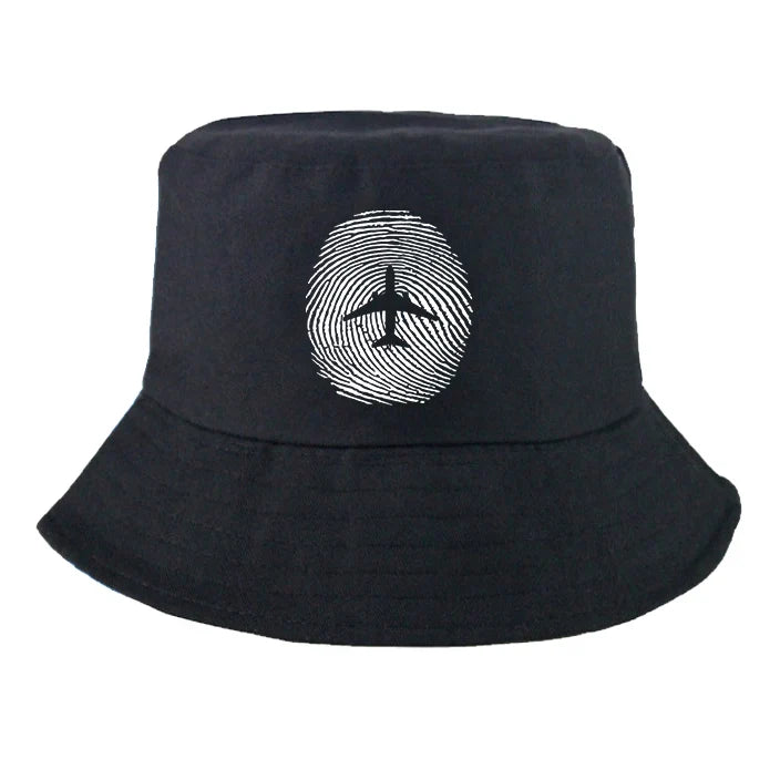 Aviation Finger Print summer hat - black