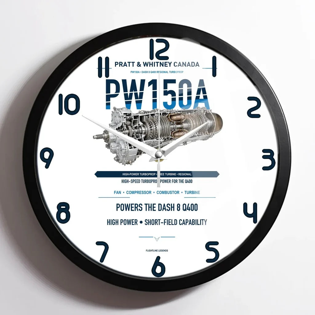 PW150A design on white framed wall clock