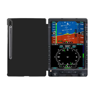 Airplane Primary Flight Display & HSI aviation design on tablet case for Samsung tablet.