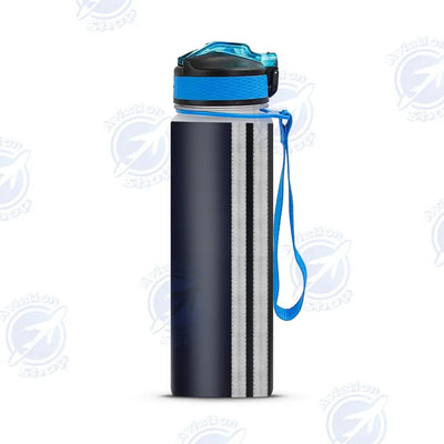 Special Silver Pilot Epaulettes 2 Lines Sports aviation design on sport kettle, insulated bottle with sport spout.