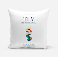 Thumbnail for Tel Aviv Ben Gurion Airport (TLV) design on white pillow