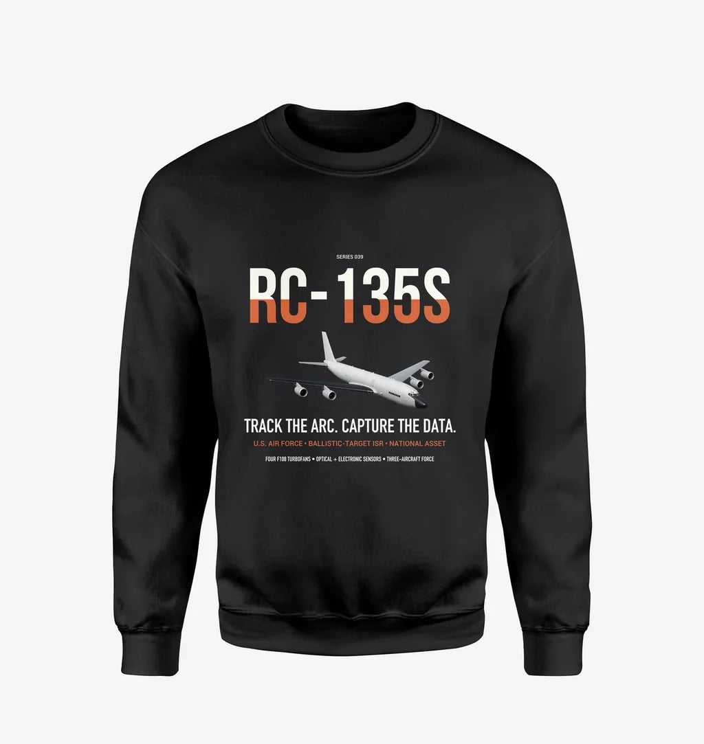 RC-135S Cobra Ball design on black sweatshirt