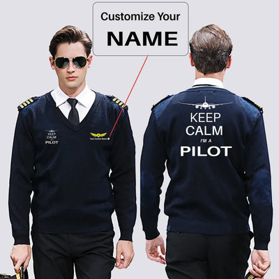 Pilot (777 Silhouette) aviation design on premium wool blend wool pilot sweater.