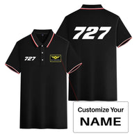 Thumbnail for Boeing 727 Flat Text Stylish Polo T-Shirts (Double-Side) aviation design printed on soft cotton stylish double-side polo.
