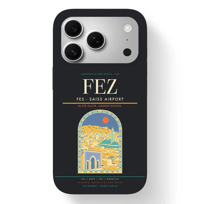 Fez Airport (FEZ) design on black iPhone 17 Pro MagSafe case