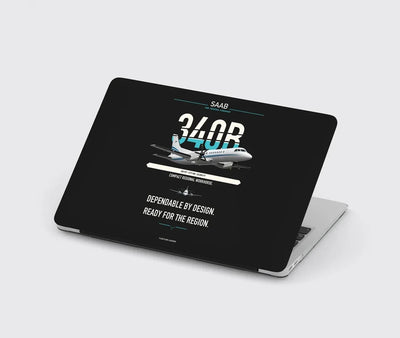 Saab 340B design on black MacBook case